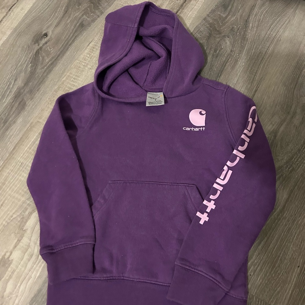 Carhartt Lavender Hoodie with Light Pink Logo